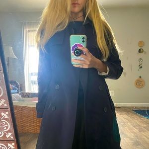 Navy blue Banana Republic trench coat